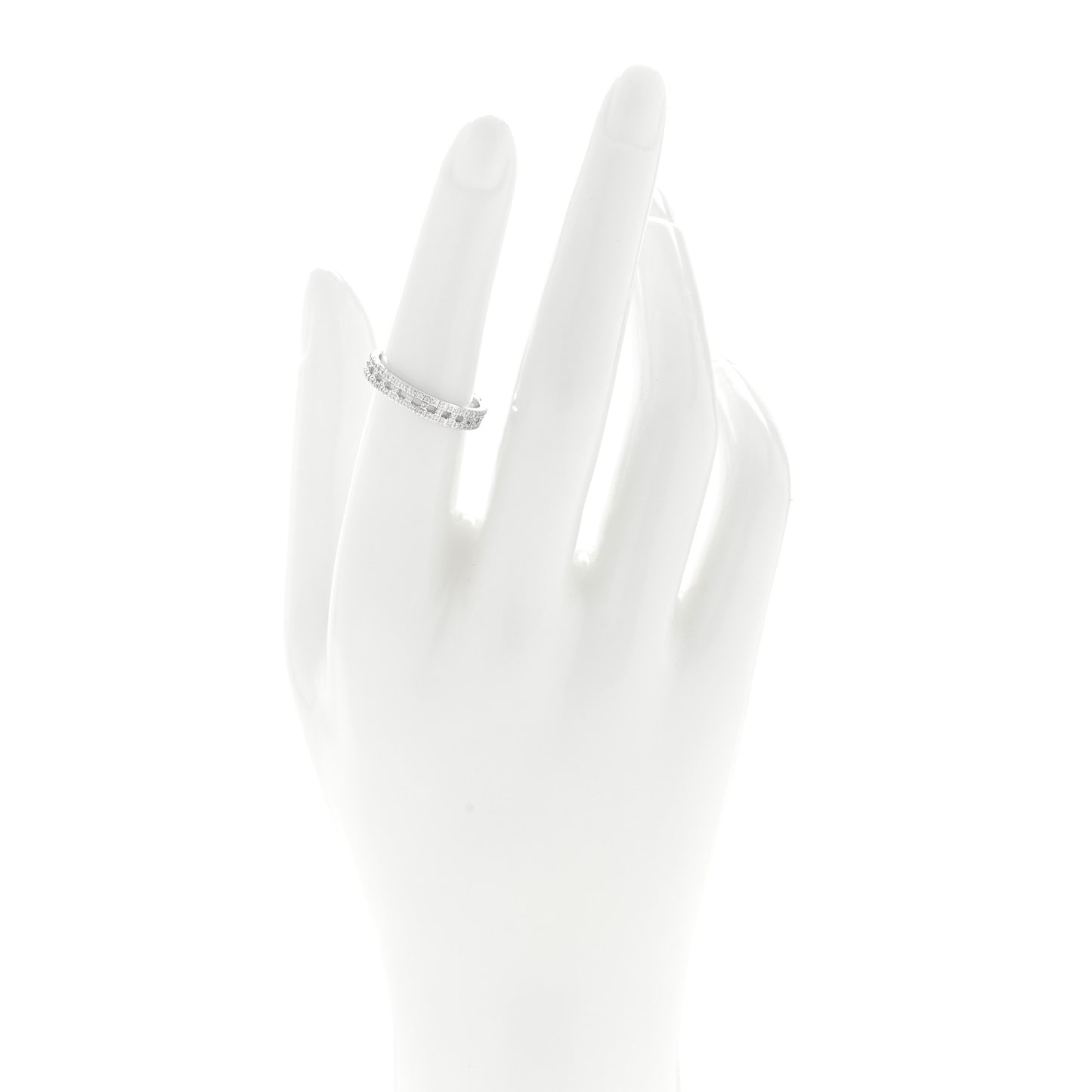 18K White Gold Diamond T True Narrow Band Ring 52 6