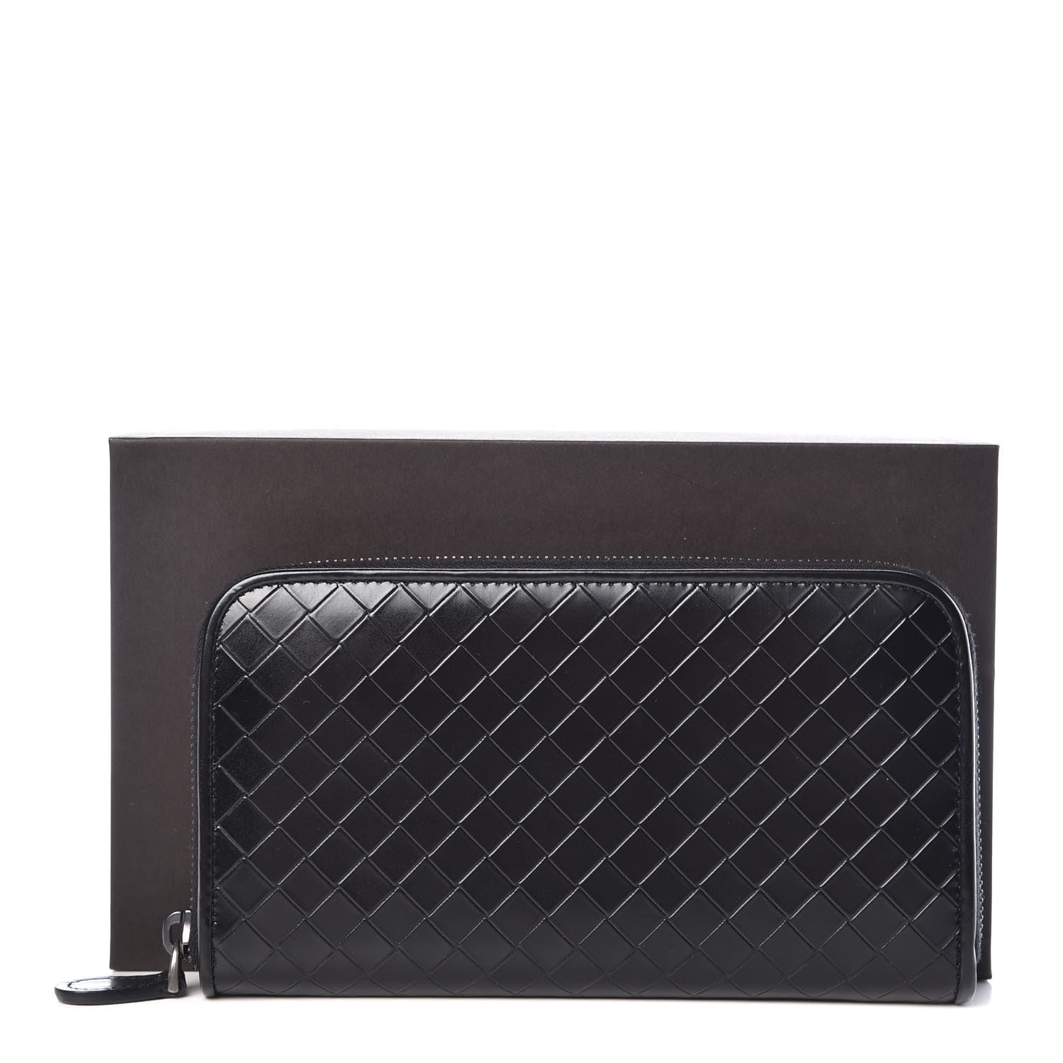 Bottega Veneta Intreccio Scolpito Spazzolato Zip Around Wallet Black 7 of 7