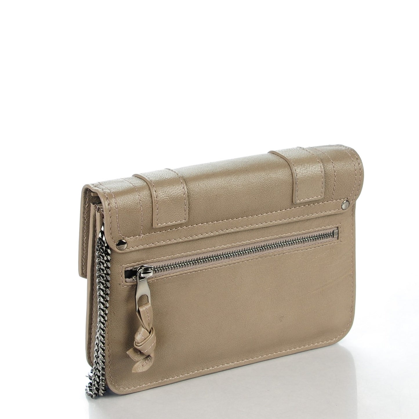 Lambskin PS1 Large Chain Wallet Smoke