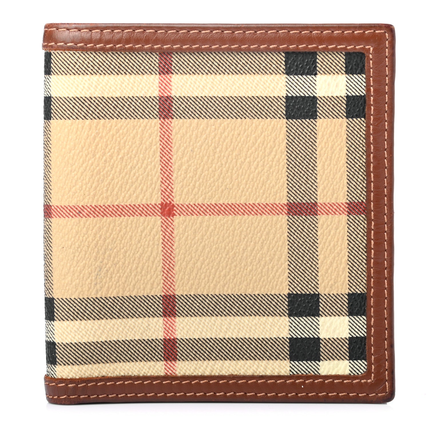 Burberry Haymarket Check Bi-Fold Wallet Brown 1 of 7