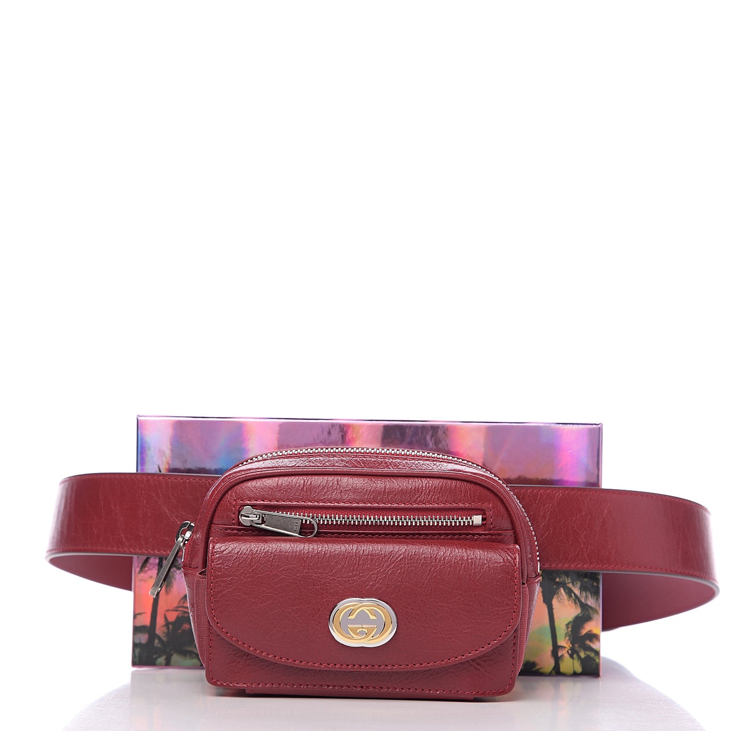 Fluffy Calfskin Mini Morpheus Belt Bag Red