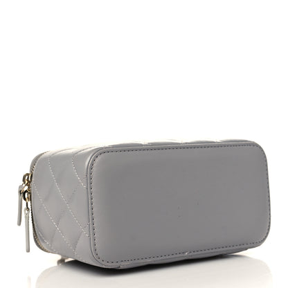 Chanel Lambskin Quilted Small Pearl Crush Vanity Case With Chain Grey 4 of 10