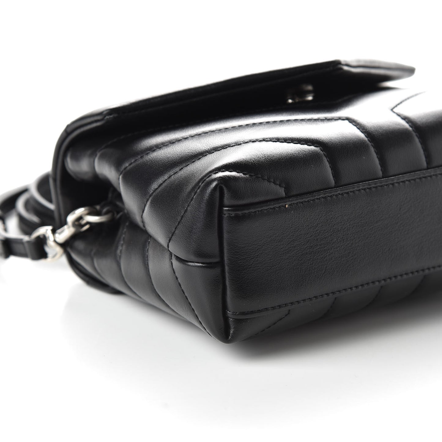 Calfskin Y Quilted Monogram Toy Loulou Crossbody Bag Black