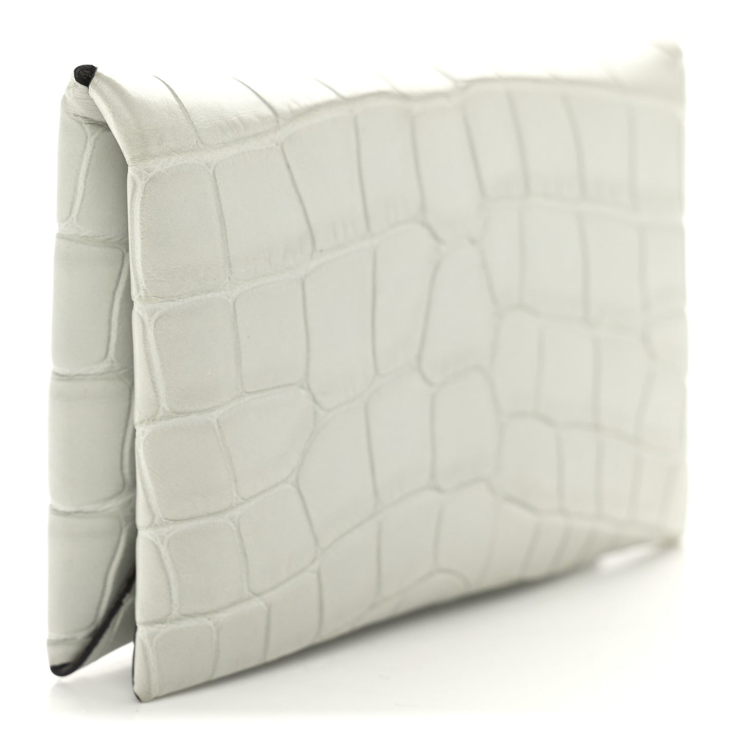 Matte Alligator Calvi Card Case Vert Peppermint