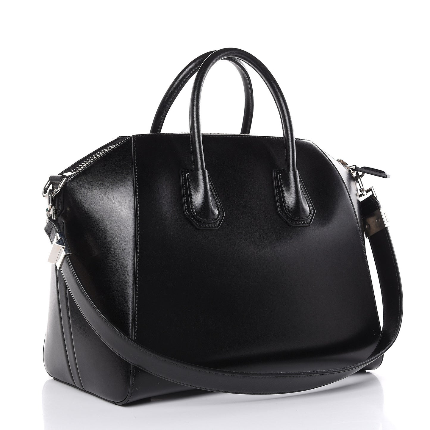 Shiny Lord Calfskin Medium Antigona Black