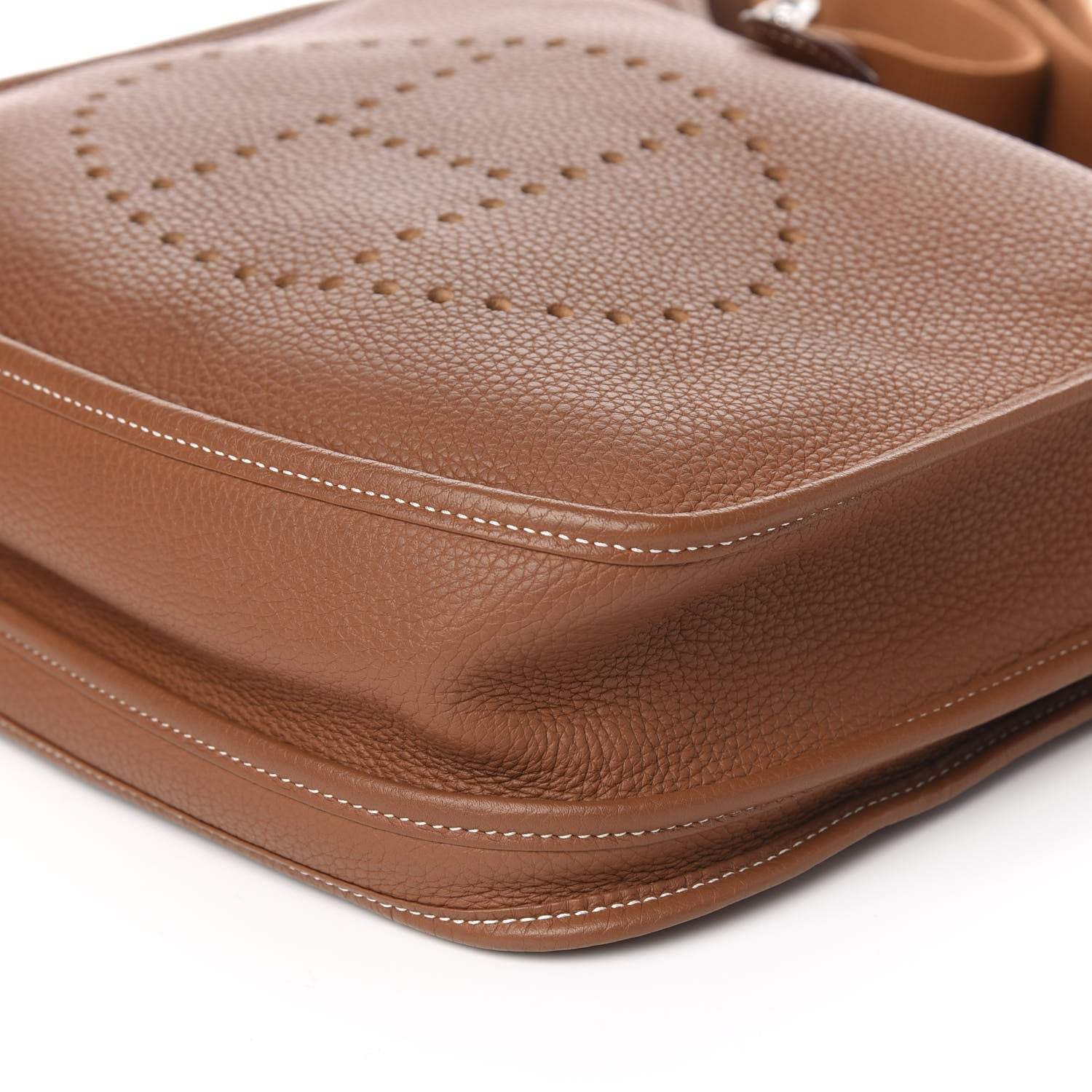 Hermes Taurillon Clemence Evelyne III PM Gold 9 of 10