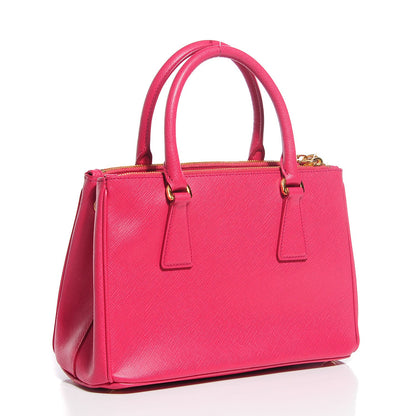 Prada Saffiano Lux Double Zip Mini Tote Peonia 3 of 7