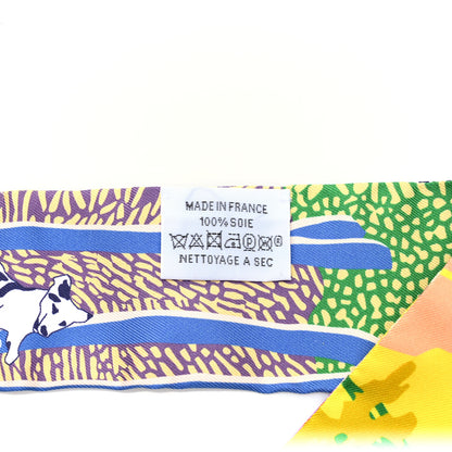 Hermes Silk En Liberte Twilly Jaune Vif Bleu Rouge 4 of 4