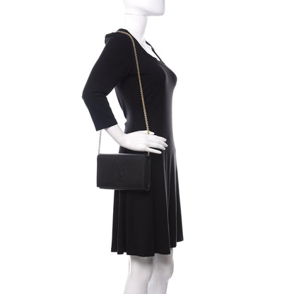 Saint Laurent Calfskin Monogram Belle de Jour Chain Clutch Black 2 of 11