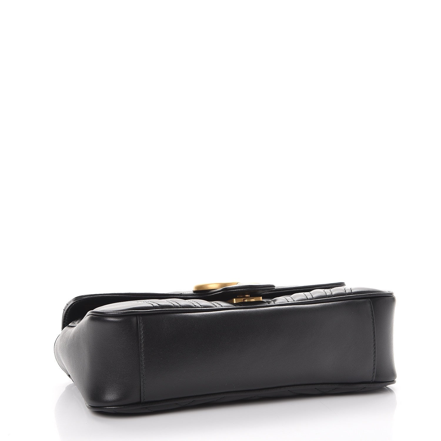 Gucci Calfskin Matelasse Small GG Marmont Shoulder Bag Black 4 of 9