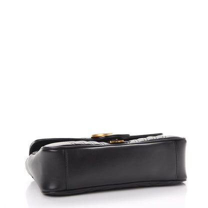 Gucci Calfskin Matelasse Small GG Marmont Shoulder Bag Black 4 of 9