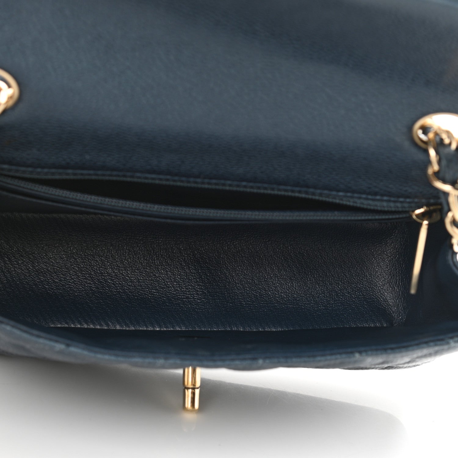 Chanel Iridescent Caviar Quilted Mini Rectangular Flap Dark Blue 5 of 10