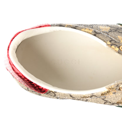 Gucci GG Supreme Monogram Bees Ayers Web Womens Ace Sneakers 37 Beige Oro Green Red 7 of 10