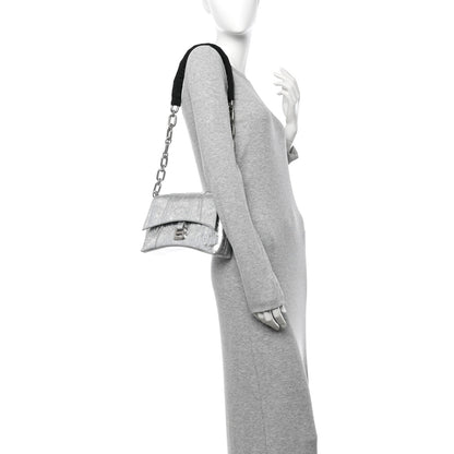 Balenciaga Metallic Calfskin Downtown Chain Shoulder Bag XS Silver 2 of 12