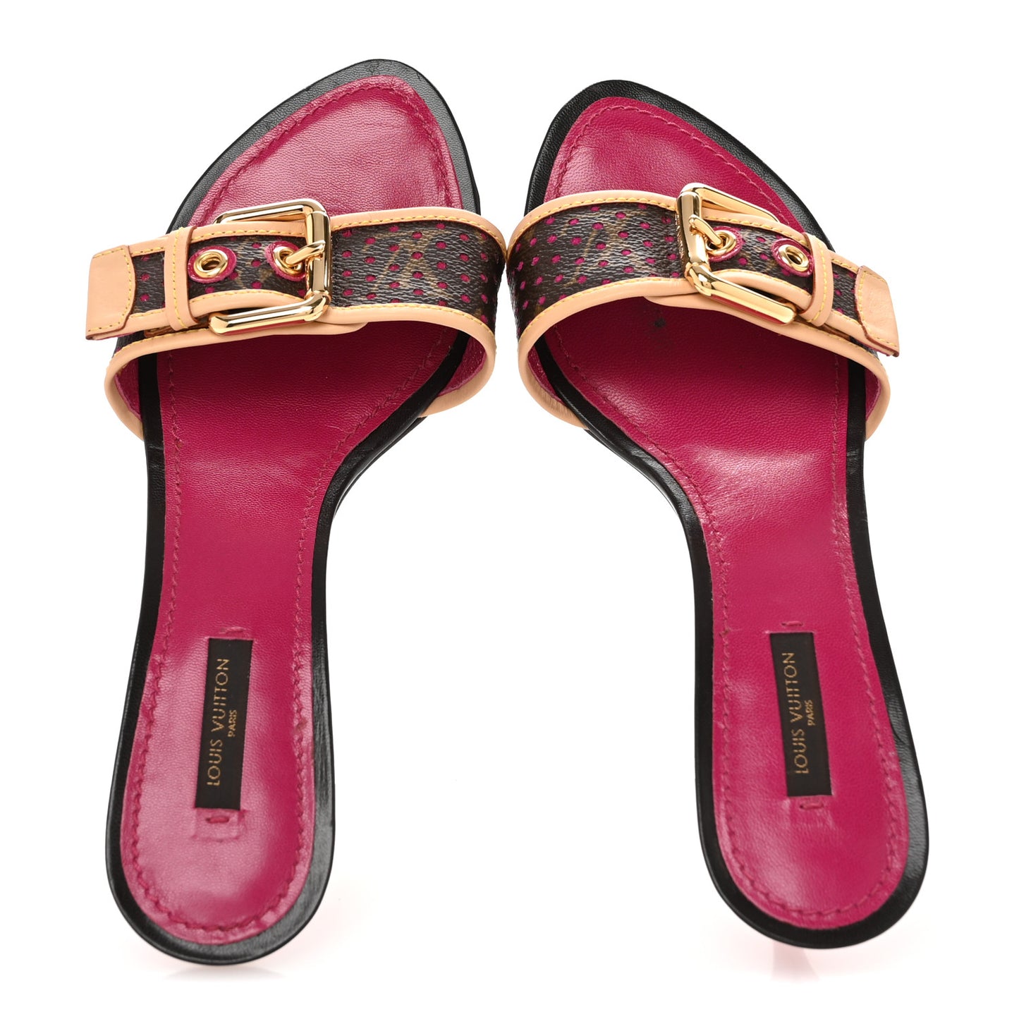 Monogram Open Toe Mule 39 Fuschia