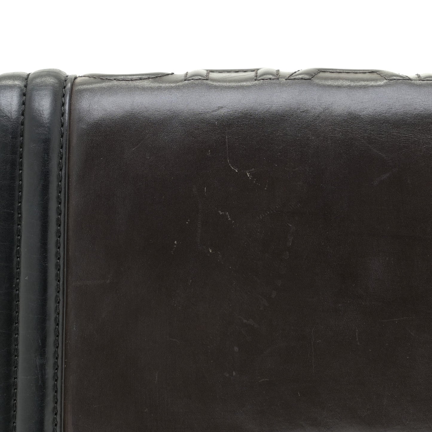 Glazed Calfskin Medium Boy Flap Black Brown
