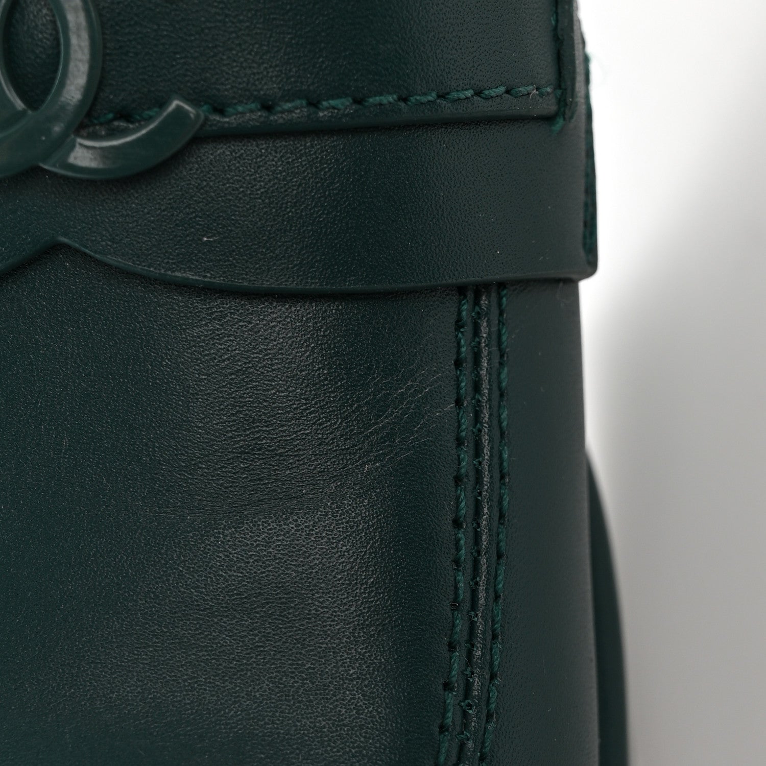 Chanel Calfskin CC Platform Loafers 39 Green 10 of 13