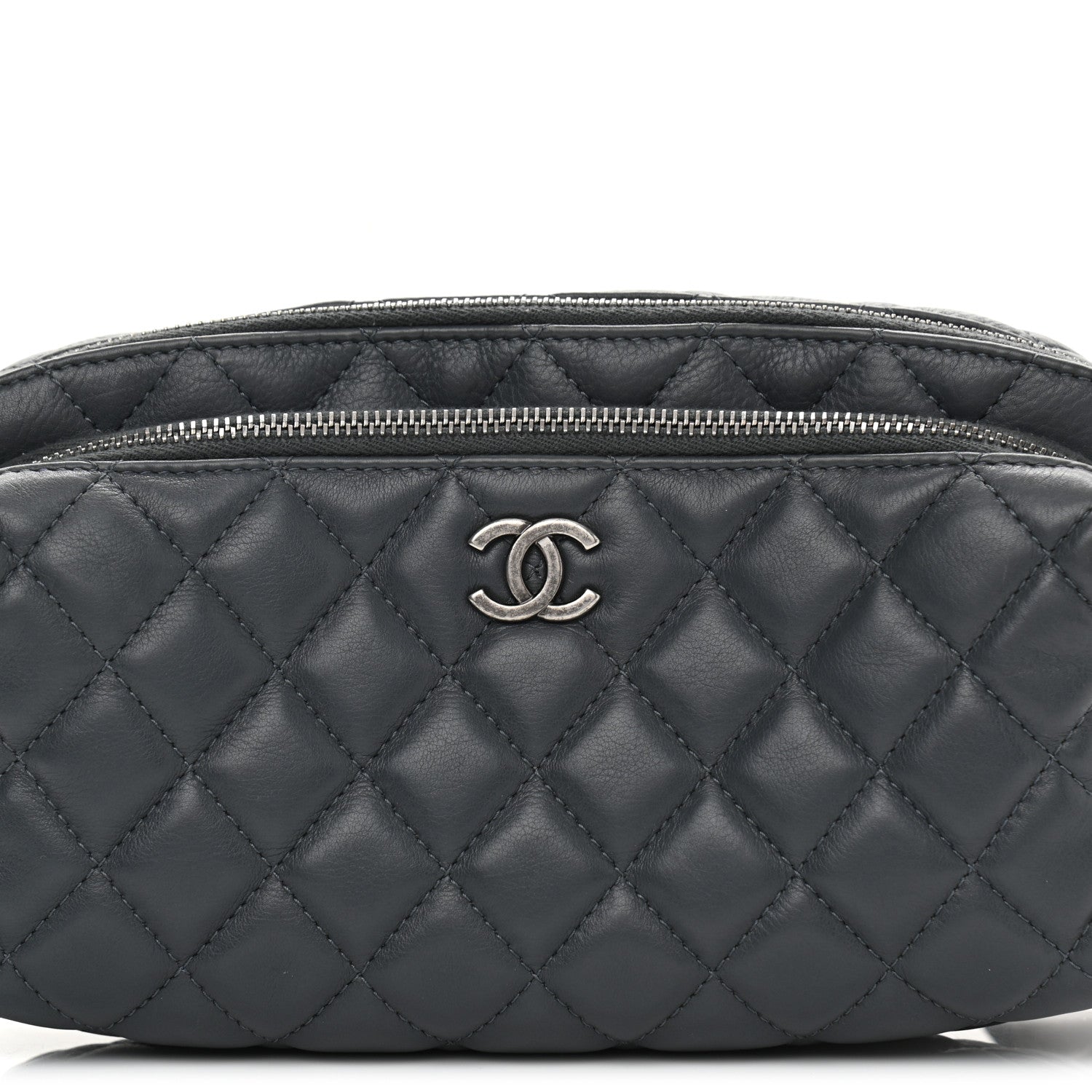 Chanel Calfskin Quilted Waist Bag Dark Grey 9 of 12