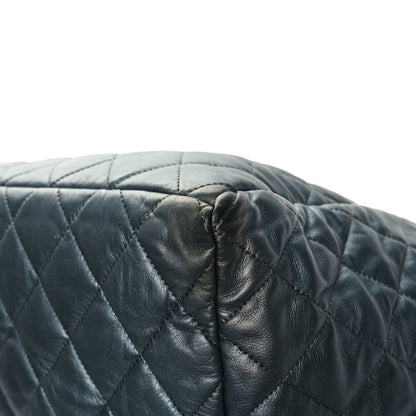 Chanel Metallic Lambskin Quilted Large Week End on Mars Tote Dark Grey 11 of 15