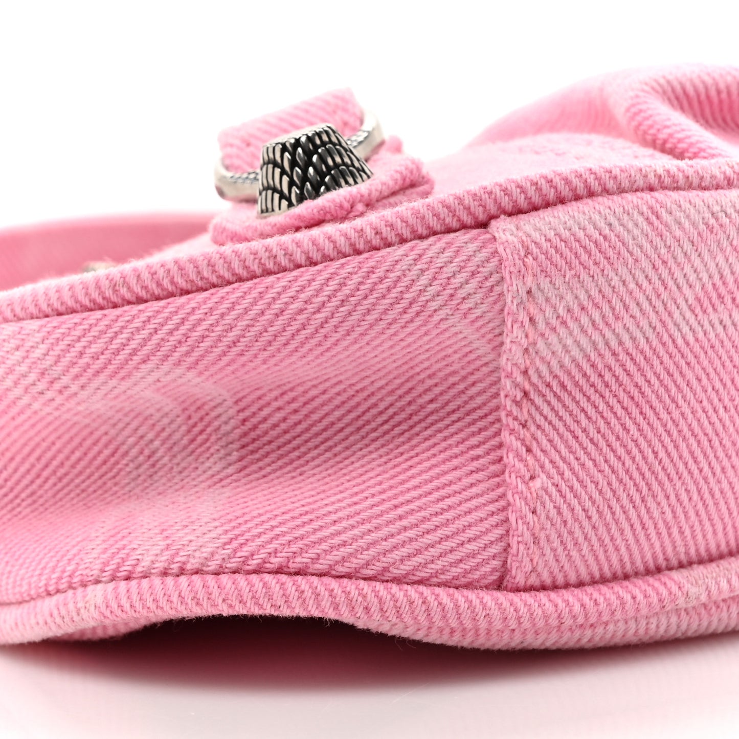 Washed Denim BB Monogram Le Cagole Mini Purse With Chain Pink