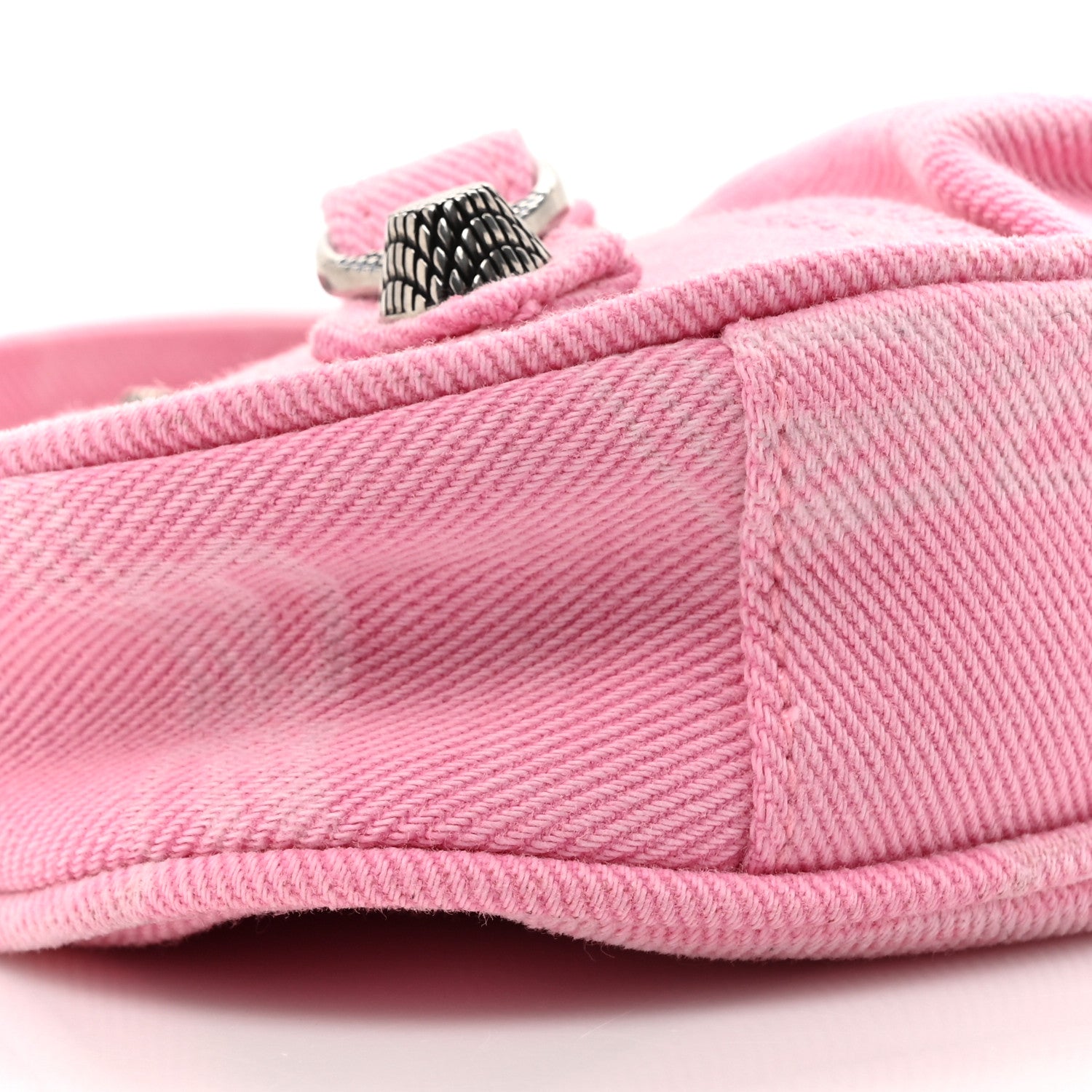Balenciaga Washed Denim BB Monogram Le Cagole Mini Purse With Chain Pink 11 of 11