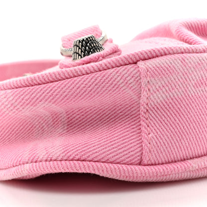 Balenciaga Washed Denim BB Monogram Le Cagole Mini Purse With Chain Pink 11 of 11