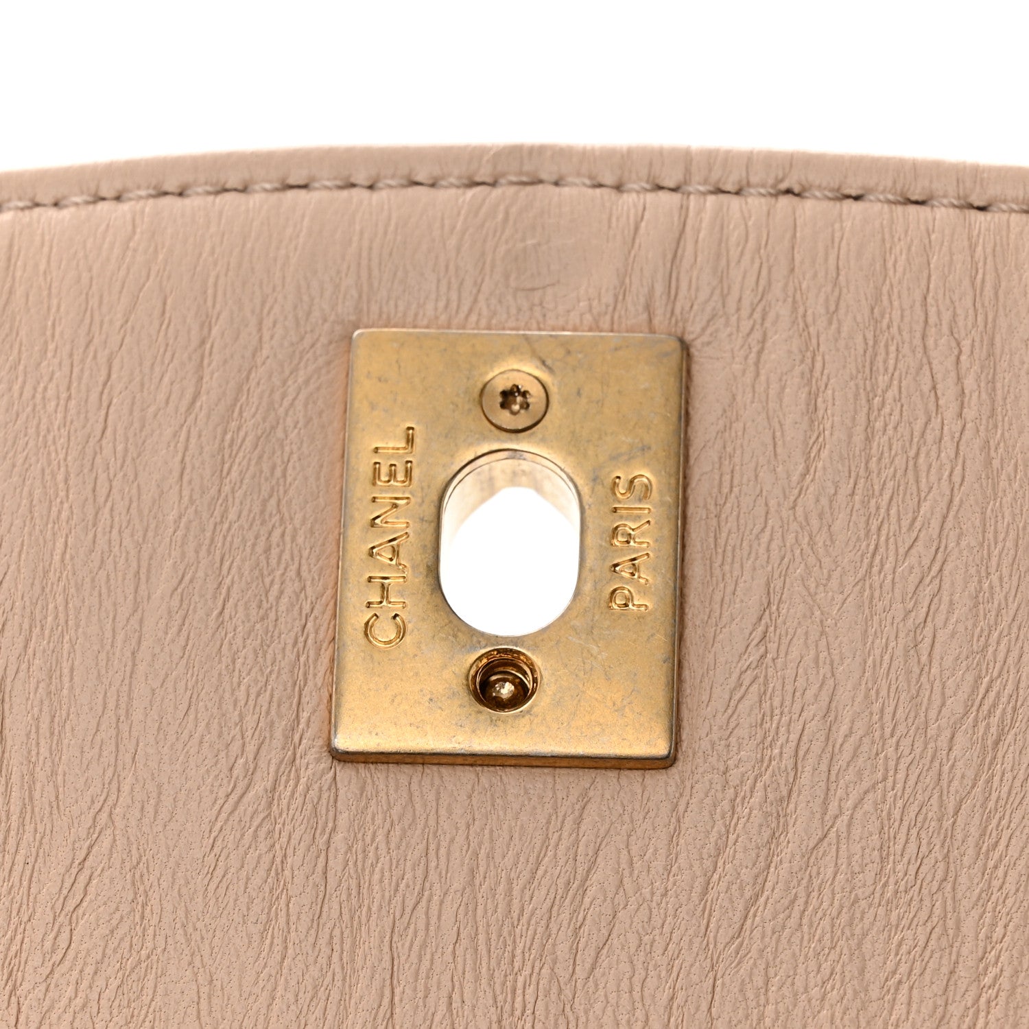 Chanel Crumpled Lambskin Quilted Mini CC Links Top Handle Flap Beige 11 of 11