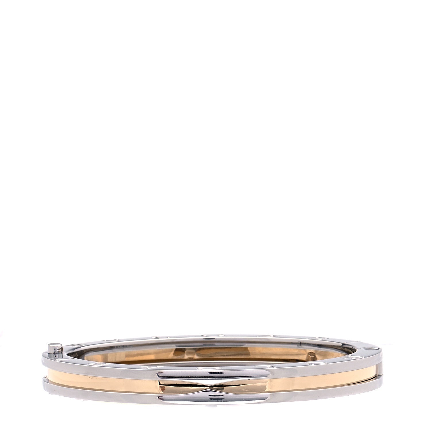 Bulgari 18K Yellow Gold Stainless Steel B.Zero1 Bangle Bracelet 3 of 7