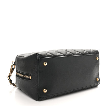 Chanel Caviar Lizard Quilted Coco Handle Bowler Black 4 of 10
