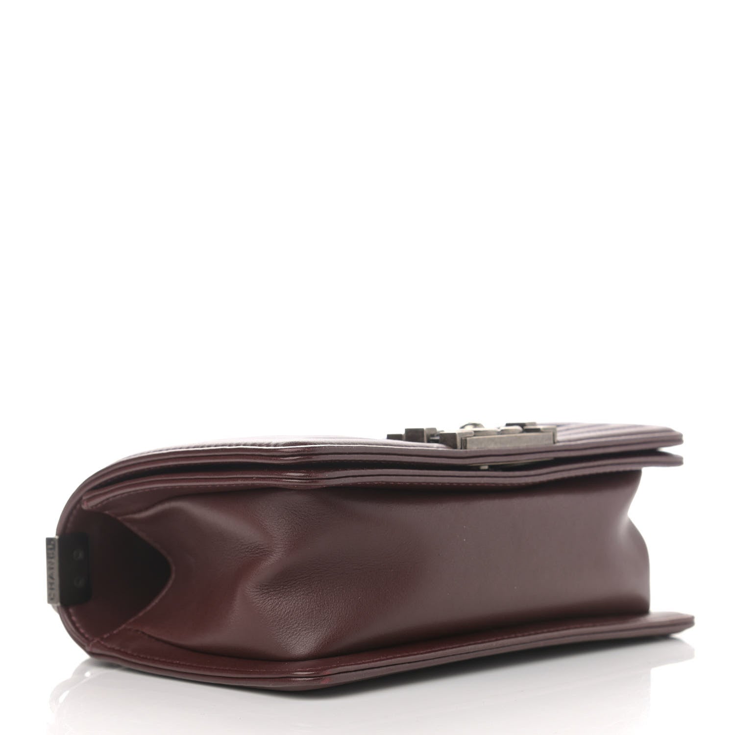 Chanel Calfskin Chevron Quilted Small Boy Flap Burgundy 4 of 13