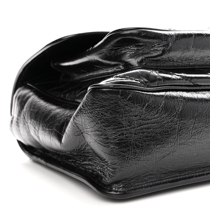 Saint Laurent Crinkled Calfskin Matelasse Monogram Large Niki Chain Satchel Black 8 of 9