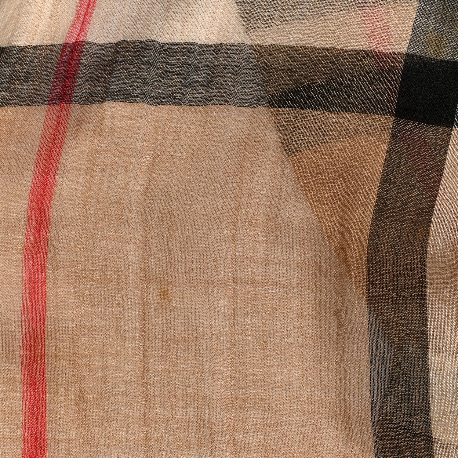 Burberry Wool Silk Gauze Giant Check Lightweight Scarf Archive Beige 4 of 5
