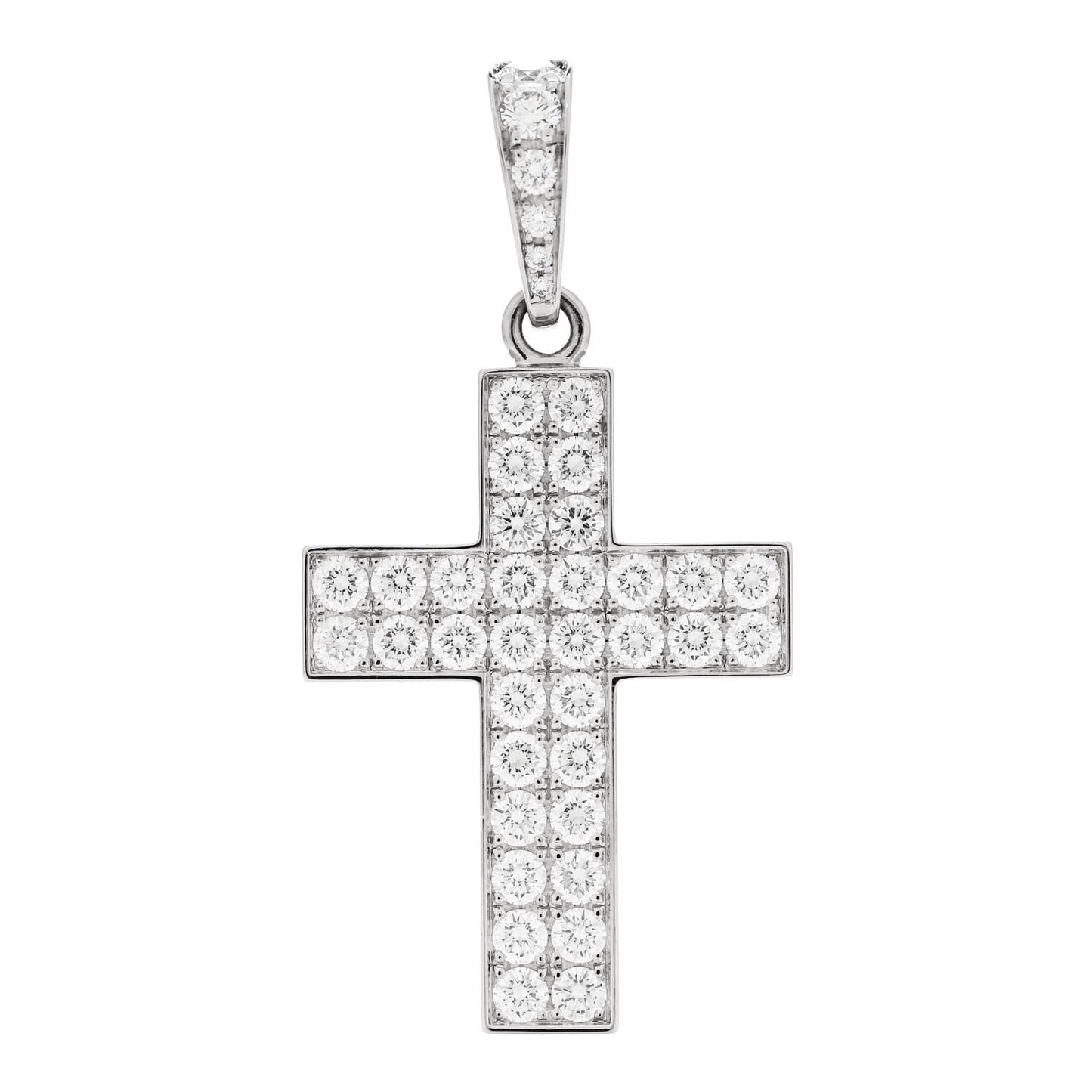 18K White Gold Diamond Croix One More Cross Pendant