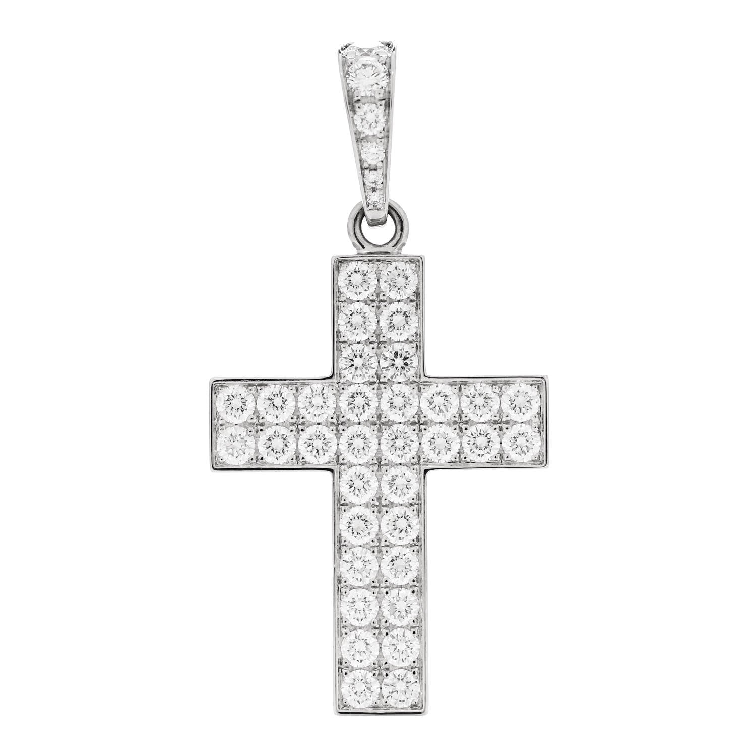 Cartier 18K White Gold Diamond Croix One More Cross Pendant 1 of 6