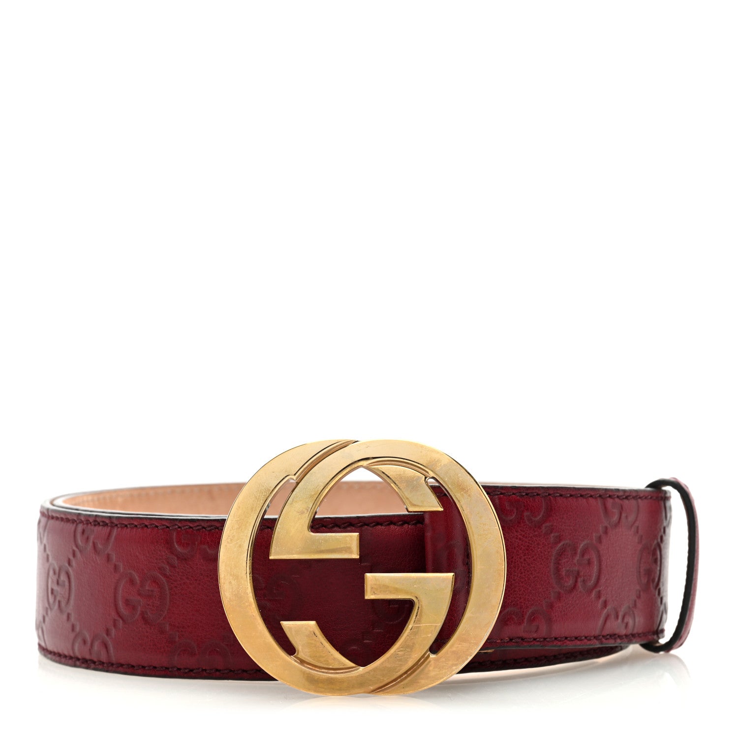 Gucci Guccissima Signature Interlocking G 40mm Belt 95 38 Scarlatto 1 of 4