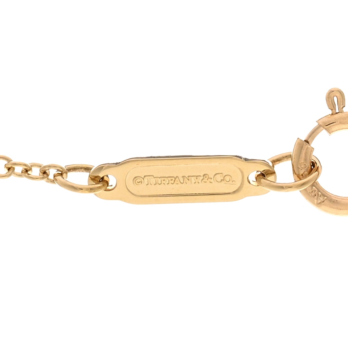 18K Yellow Gold Diamond Small T Smile Pendant Necklace