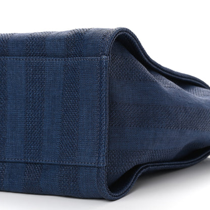 Chanel Mixed Fibers Striped Medium Deauville Tote Navy Blue 10 of 10