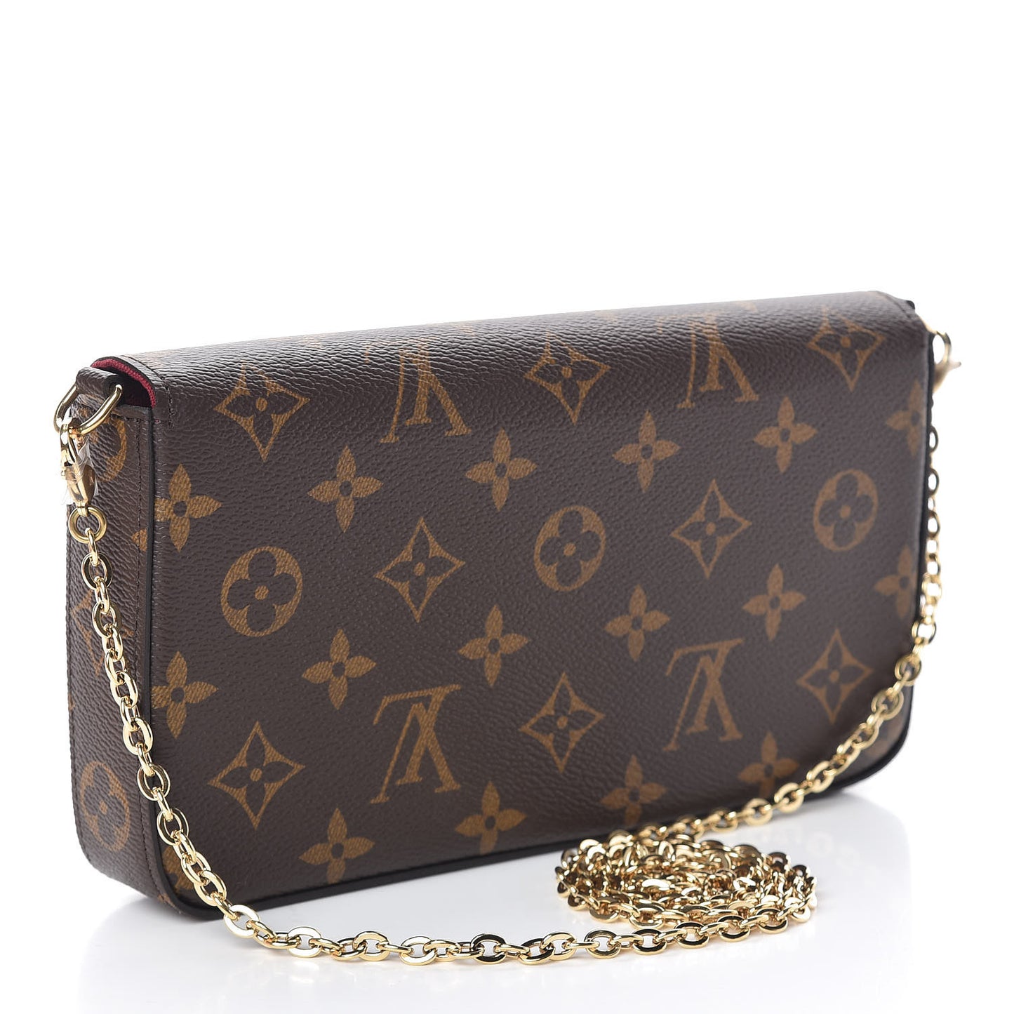 Monogram Pochette Felicie Chain Wallet Fuchsia