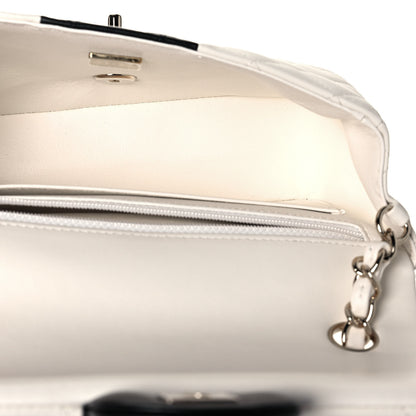 Chanel Lambskin Quilted Mini Rectangular Flap White Black 5 of 13