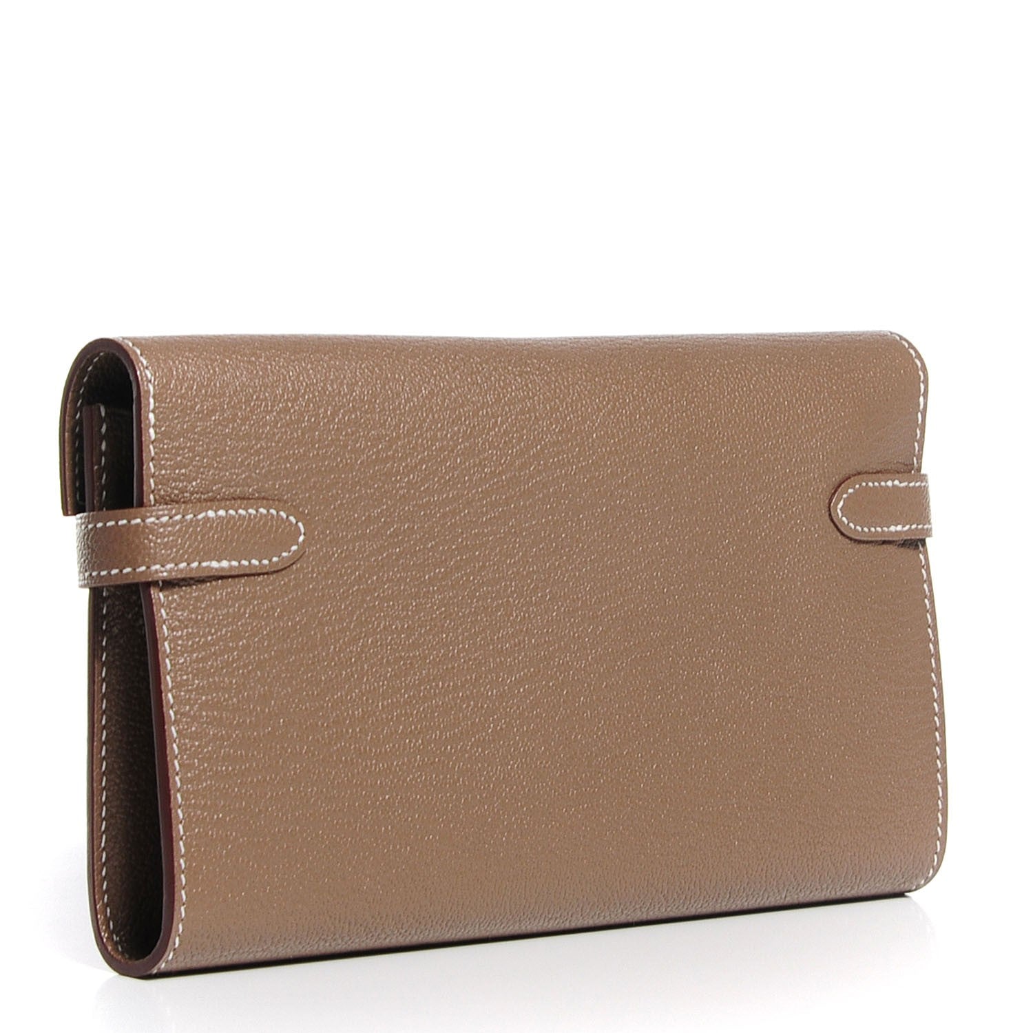 Hermes Chevre Mysore Kelly Longue Wallet Etoupe 3 of 16