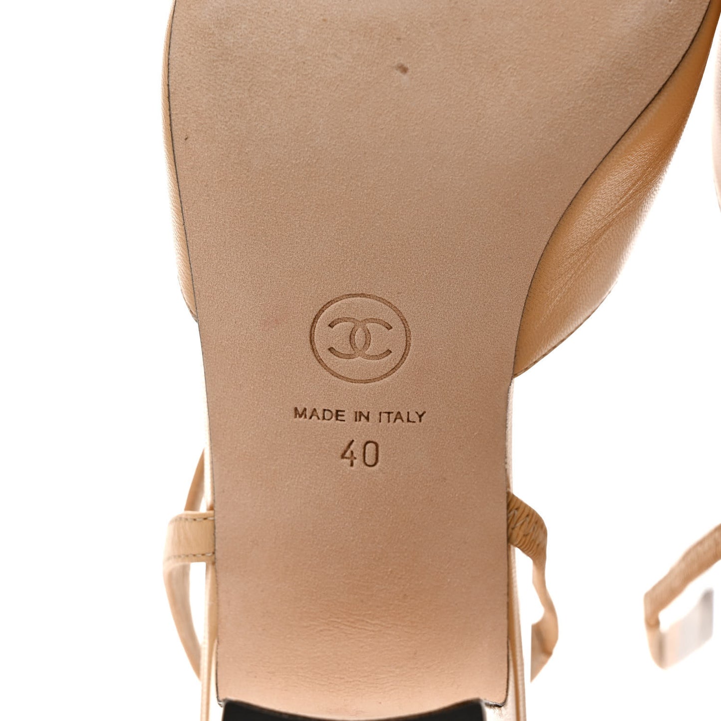Goatskin Grosgrain Cap Toe CC Slingback Pumps 40 Beige Black