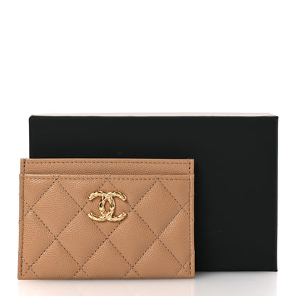 Chanel Caviar Quilted CC Card Holder Beige 9 of 9