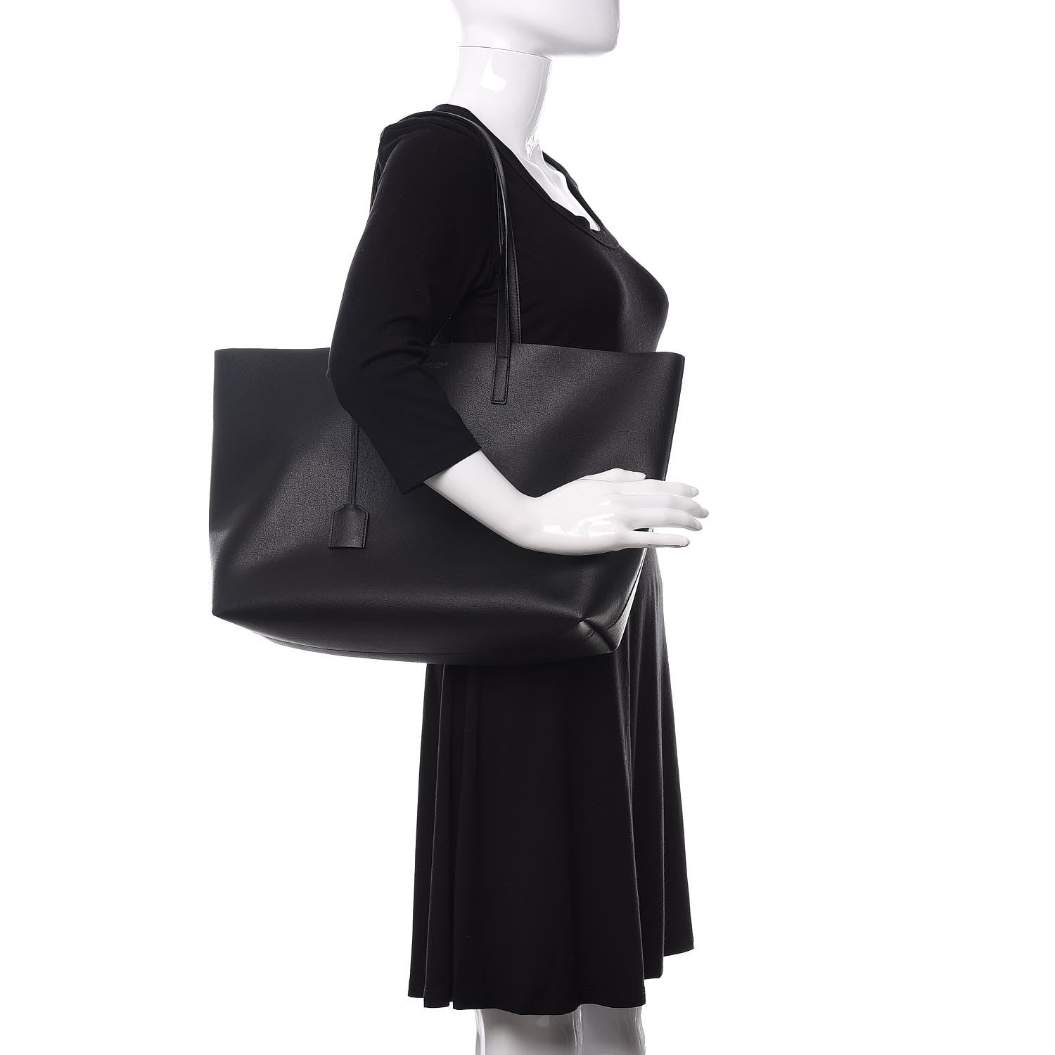 Saint Laurent Calfskin Large Shopping Tote Black 2 of 9