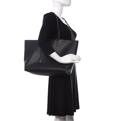 Saint Laurent Calfskin Large Shopping Tote Black 2 of 9