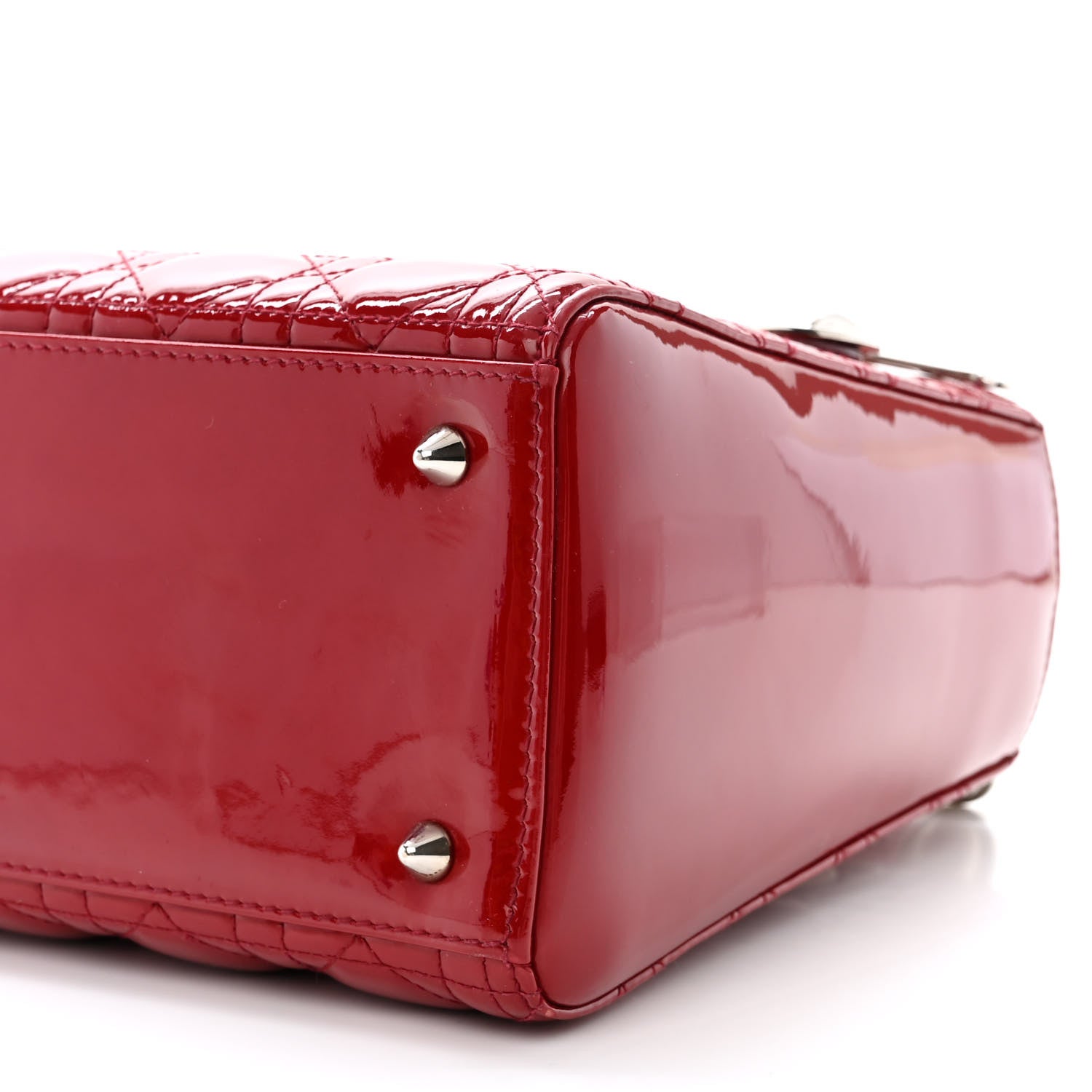 Christian Dior Patent Cannage Medium Lady Dior Red 10 of 14