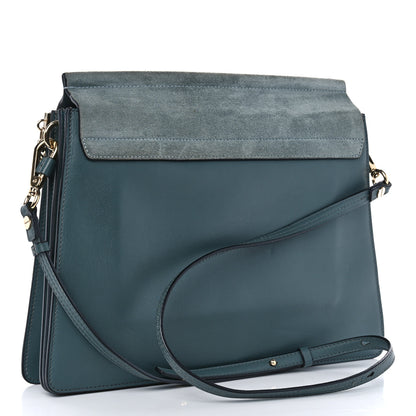 Chloe Suede Calfskin Medium Faye Shoulder Bag Cloudy Blue 3 of 9