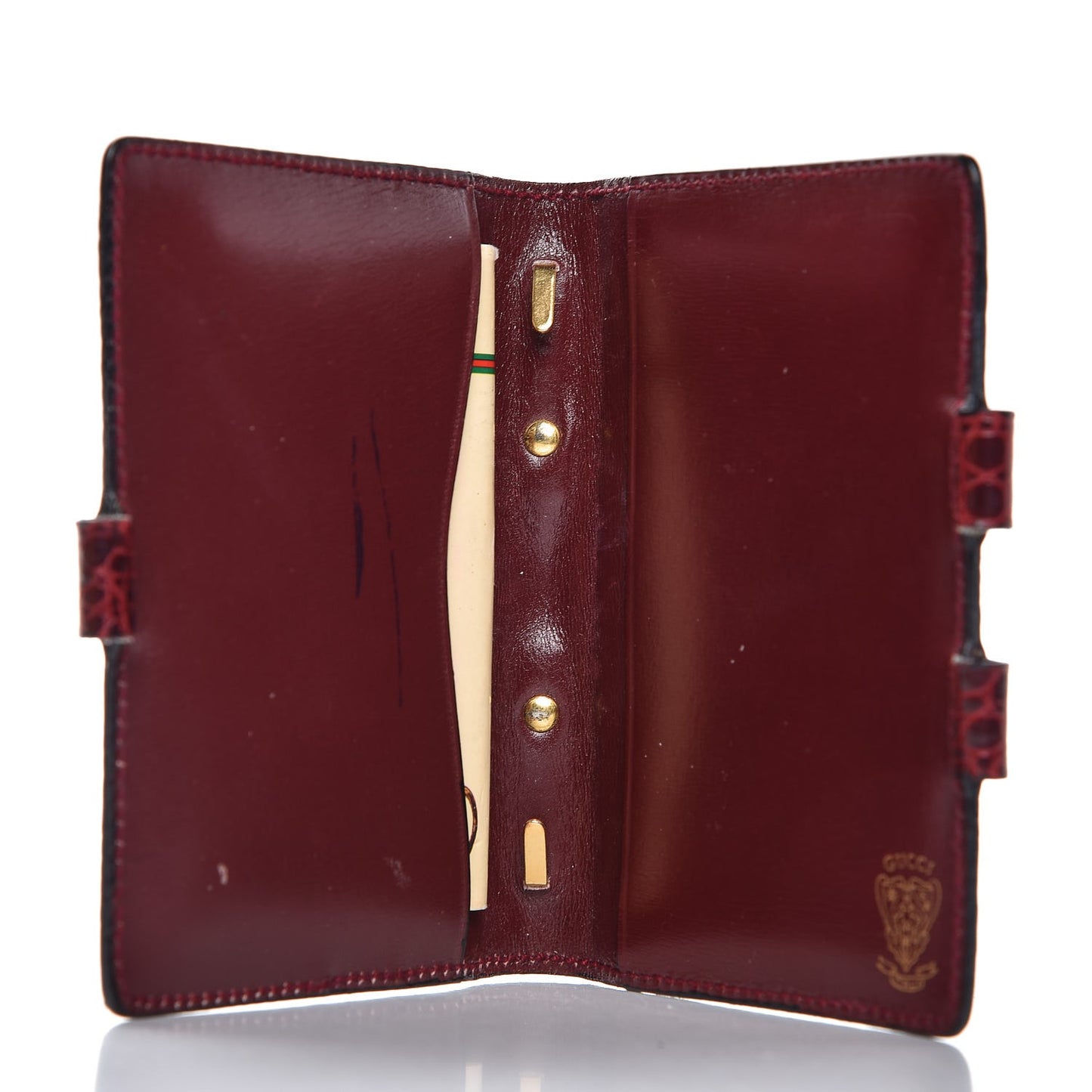 Glazed Crocodile Mini Agenda Cover Burgundy