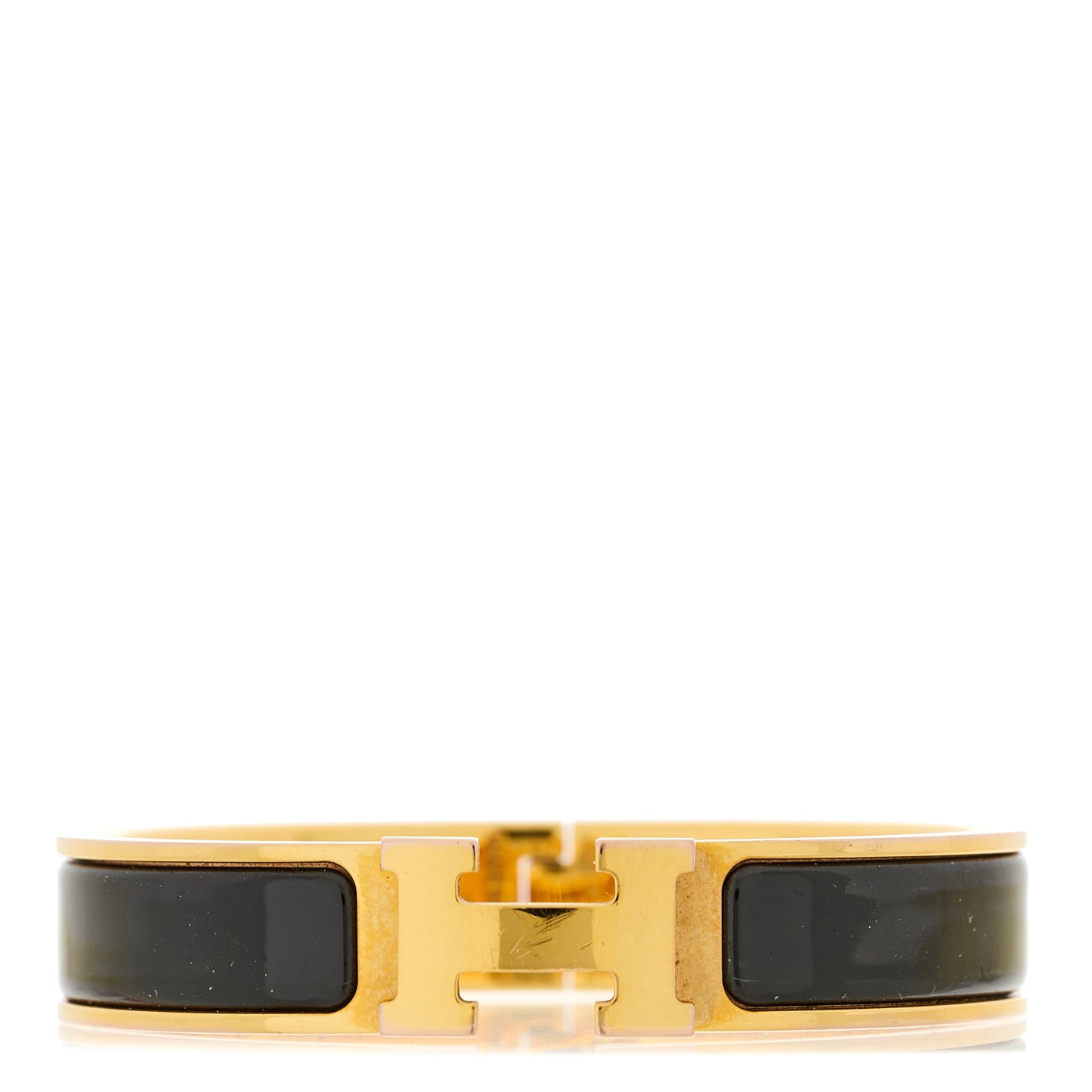 Enamel Narrow Clic Clac H Bracelet GM Black