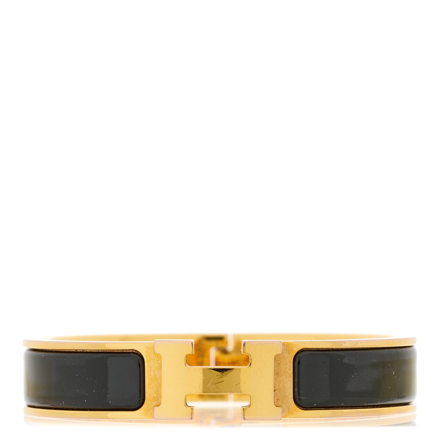 Hermes Enamel Narrow Clic Clac H Bracelet GM Black 1 of 4