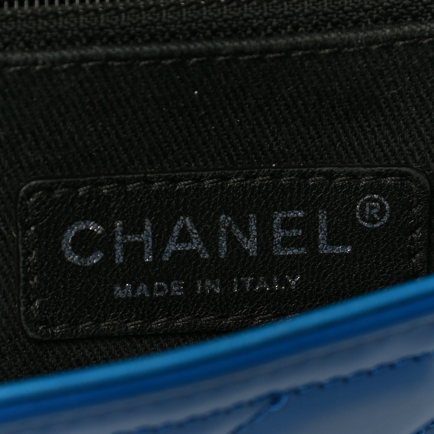 Patent Quilted Large Coco Shine Flap Blue
